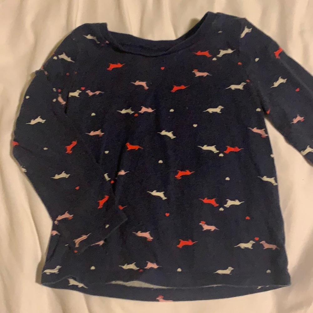 2/$10 Carter’s dachshund print long sleeve shirt